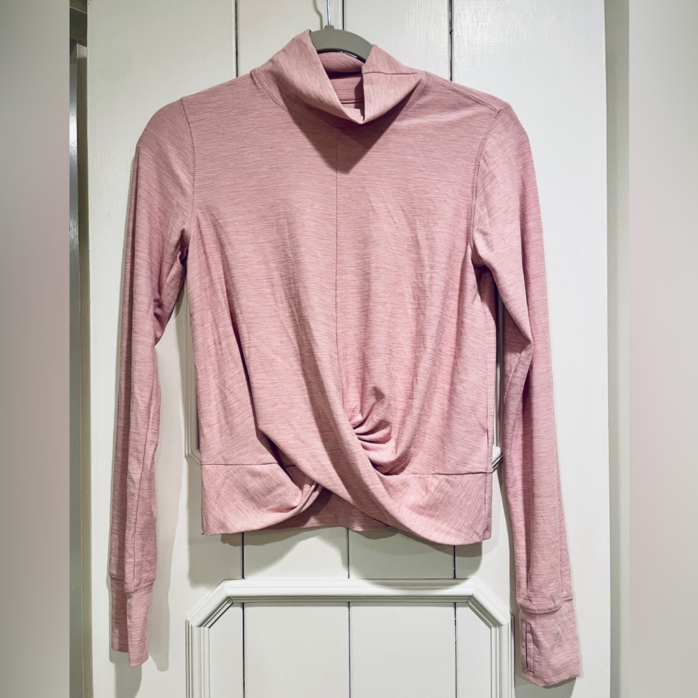 Old Navy - Pink Long Sleeved Crop Athletic Top, Size XSmall